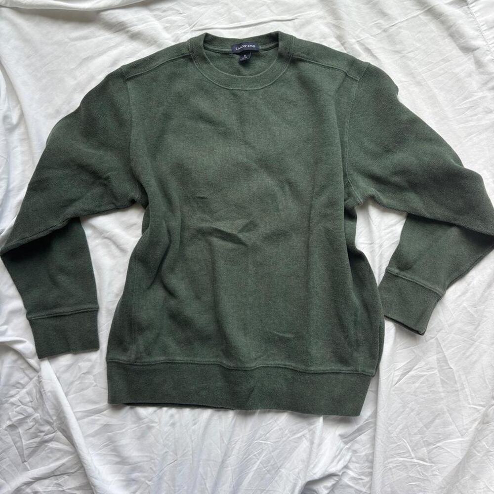 Lands end green crewneck sweatshirt